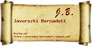 Javorszki Bernadett névjegykártya